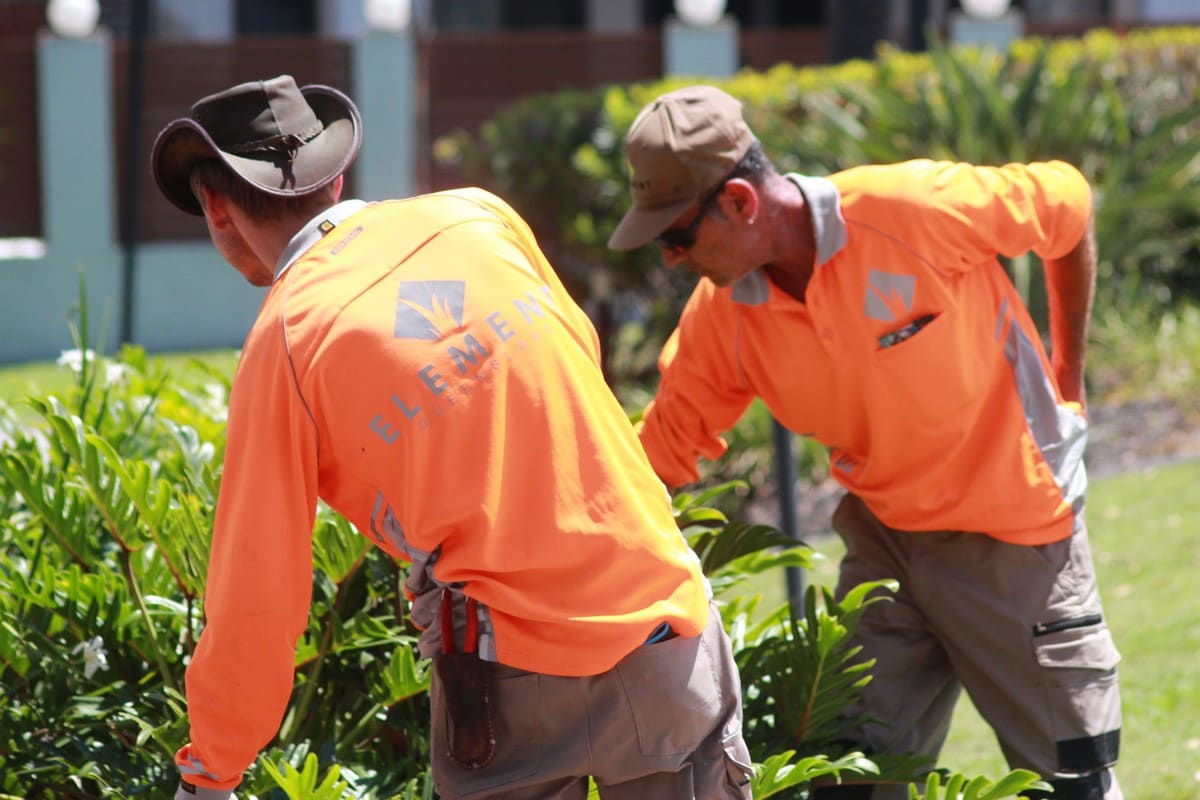Element Queensland crew members in branded uniforms and safety gear