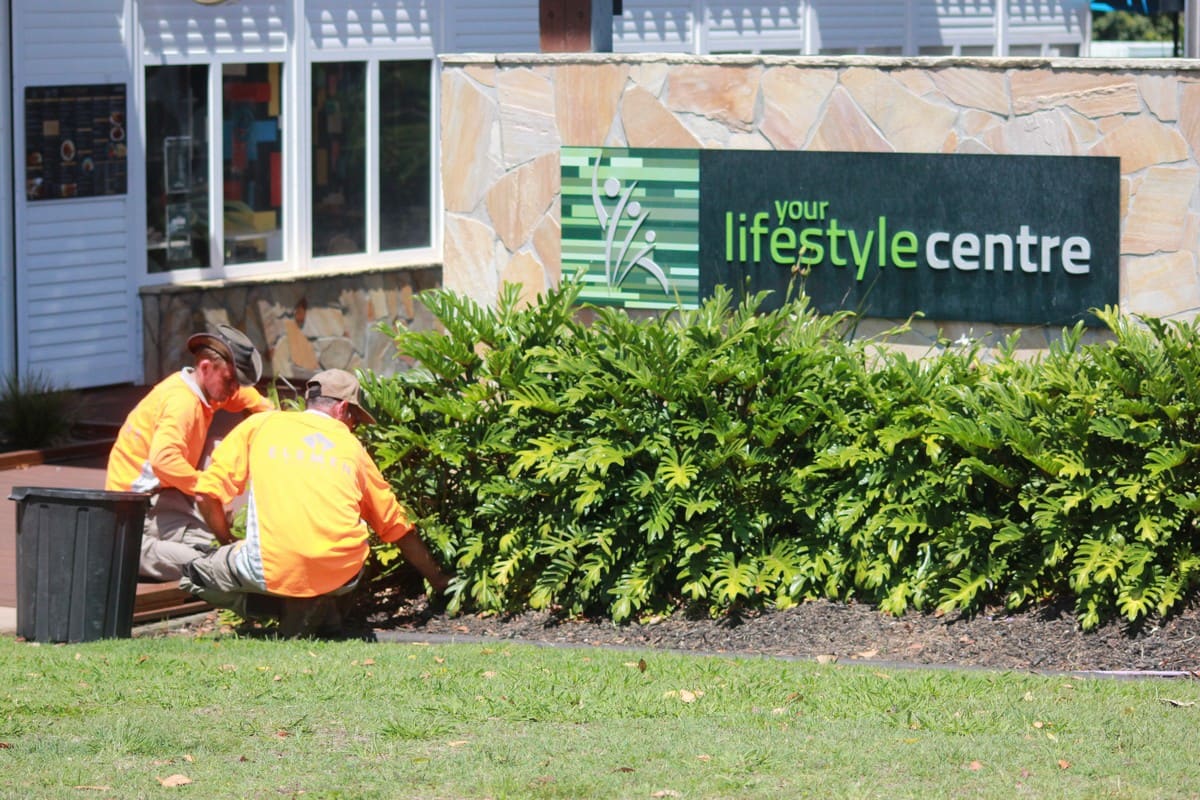 Garden bed maintenance at lifestyle centre facility