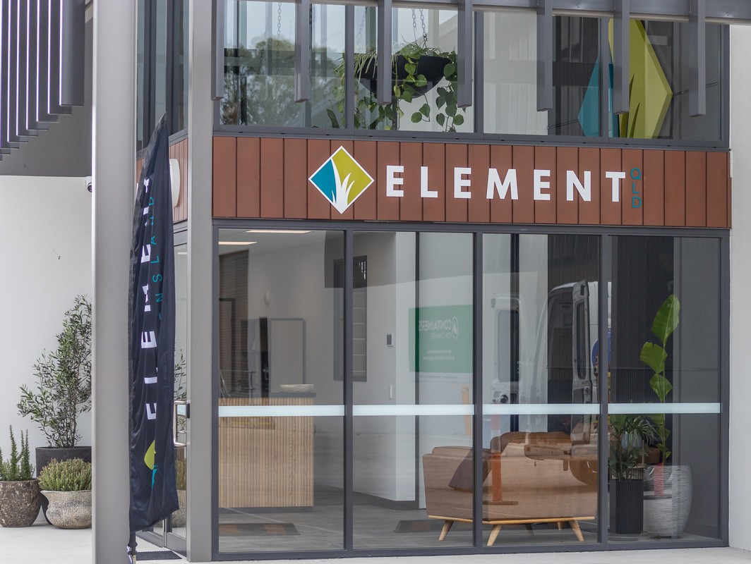 Element Queensland office entrance with corporate branding in Caboolture QLD