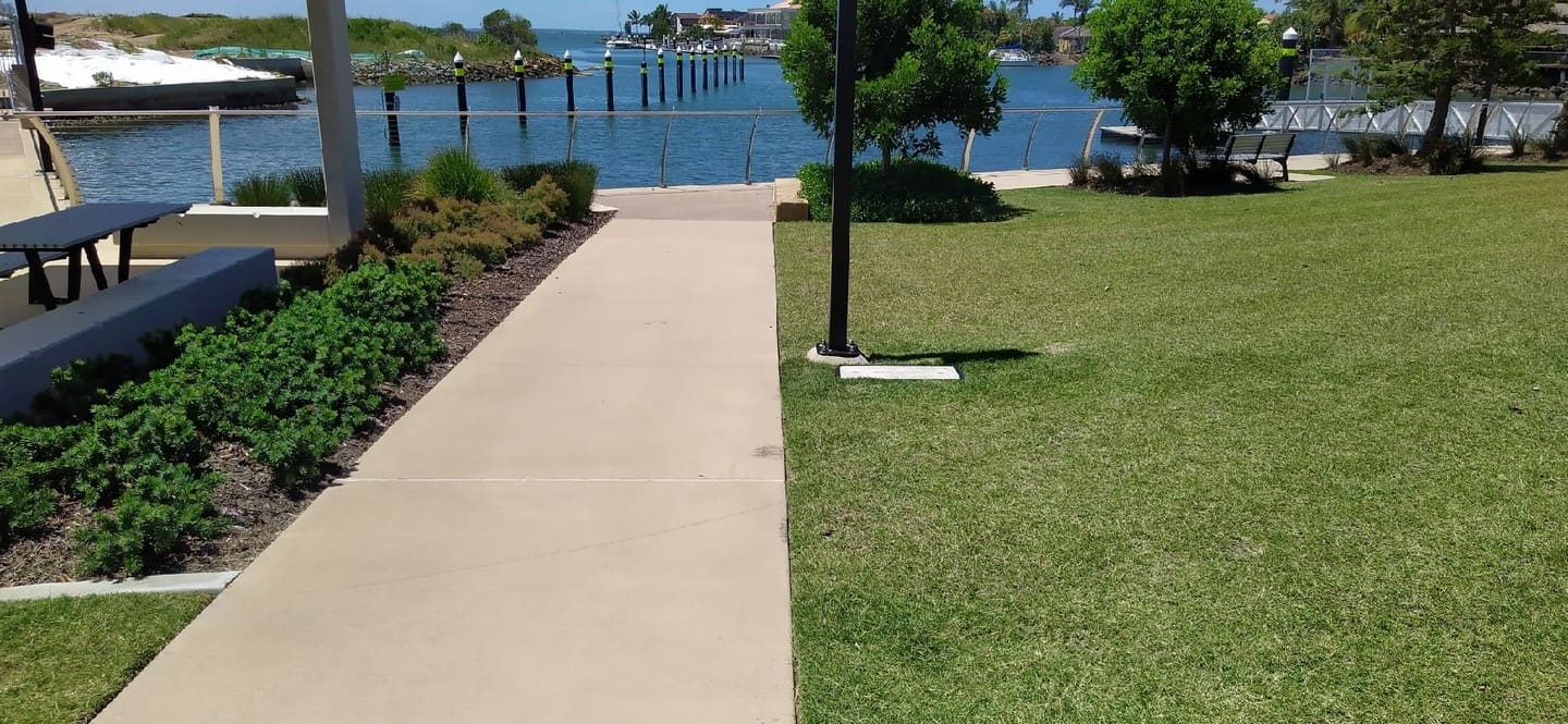 Newport waterside picnic area and marina promenade